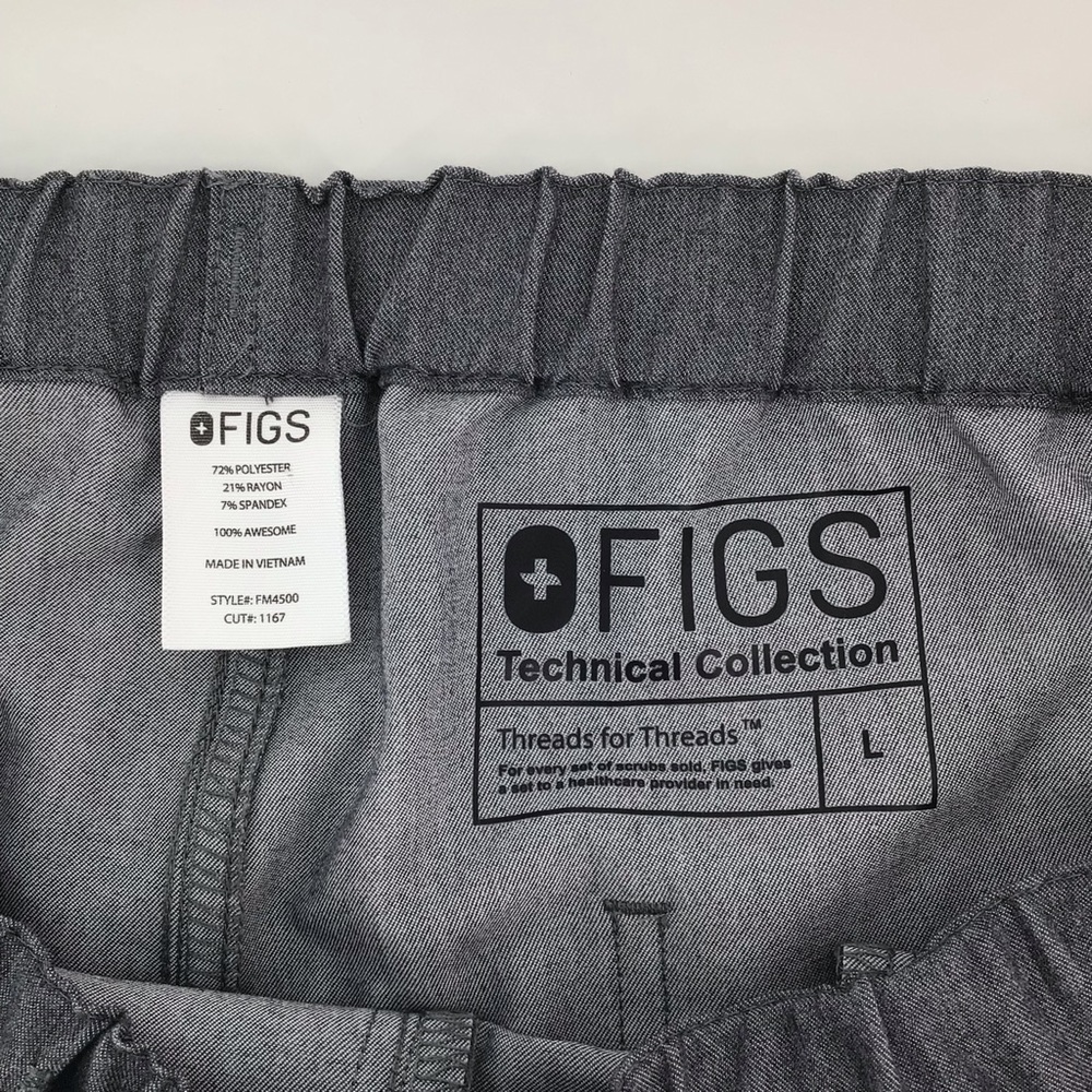 Figs Pisco Basic Technical Collection Scrub Pants In Graphite Size Large - Picture 3 of 12